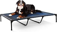 Vista 1 de petizer Cama elevada para perros extragrandes de 48 pulgadas, para exteriores, impermeable, con barras de apoyo, hasta 200 libras, lavable