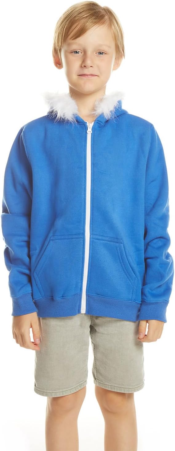 Blue Jacket Hoodies Sweatshirt Zipper Coat Halloween Costume Outwear Top Fleece Suits for Boys Girls - Image 4