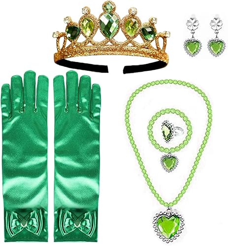 Miniatura 1 de Accesorios de disfraz para niñas, accesorios de disfraz de princesa Tiana, accesorios para niñas, corona de Tiana, Halloween, Navidad, recuerdos de