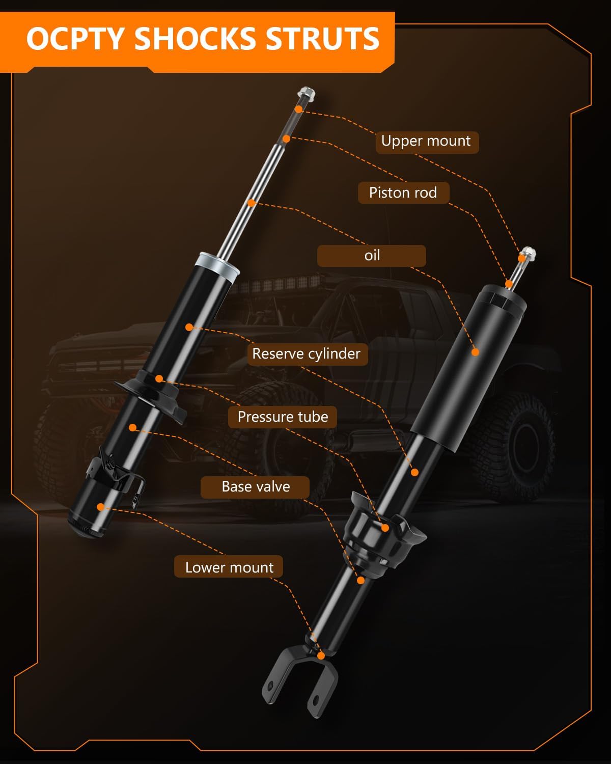341138 341094 Front Rear Shocks Struts for Honda, OCPTY Shock Absorbers Fit for 1994-2001 for Acura Integra | 1992-1995 for Honda Civic | 1993-1997 for Honda Civic del Sol 341139 Auto Shocks 4pcs