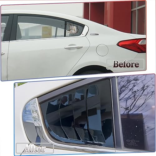 Vista 17 de 2 persianas estampadas para ventana lateral trasera, para rejilla de ventilación de aire, persianas para Kia Forte 2019 2020 2021 2022 2023 2024