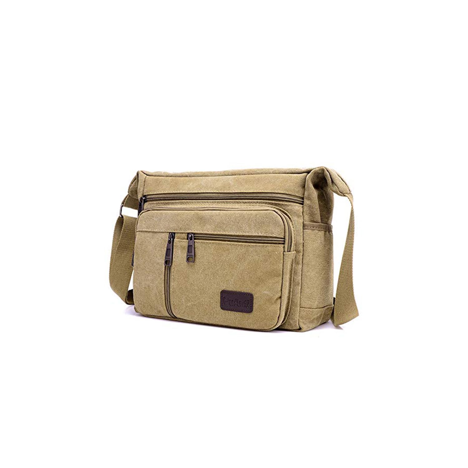 Canvas Sling Cross Body Bag Travel Side Bag Office Messenger Bag Business Bag Multi Pocket Shoulder Bag Money Bag for Adults, Men and Women