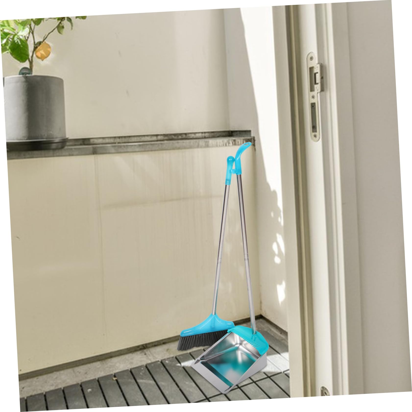 Alipis Recogedor Metálico de Acero Inoxidable con Mango Largo, Ligero y Fácil de Usar, para Limpieza Hogar y Oficina,