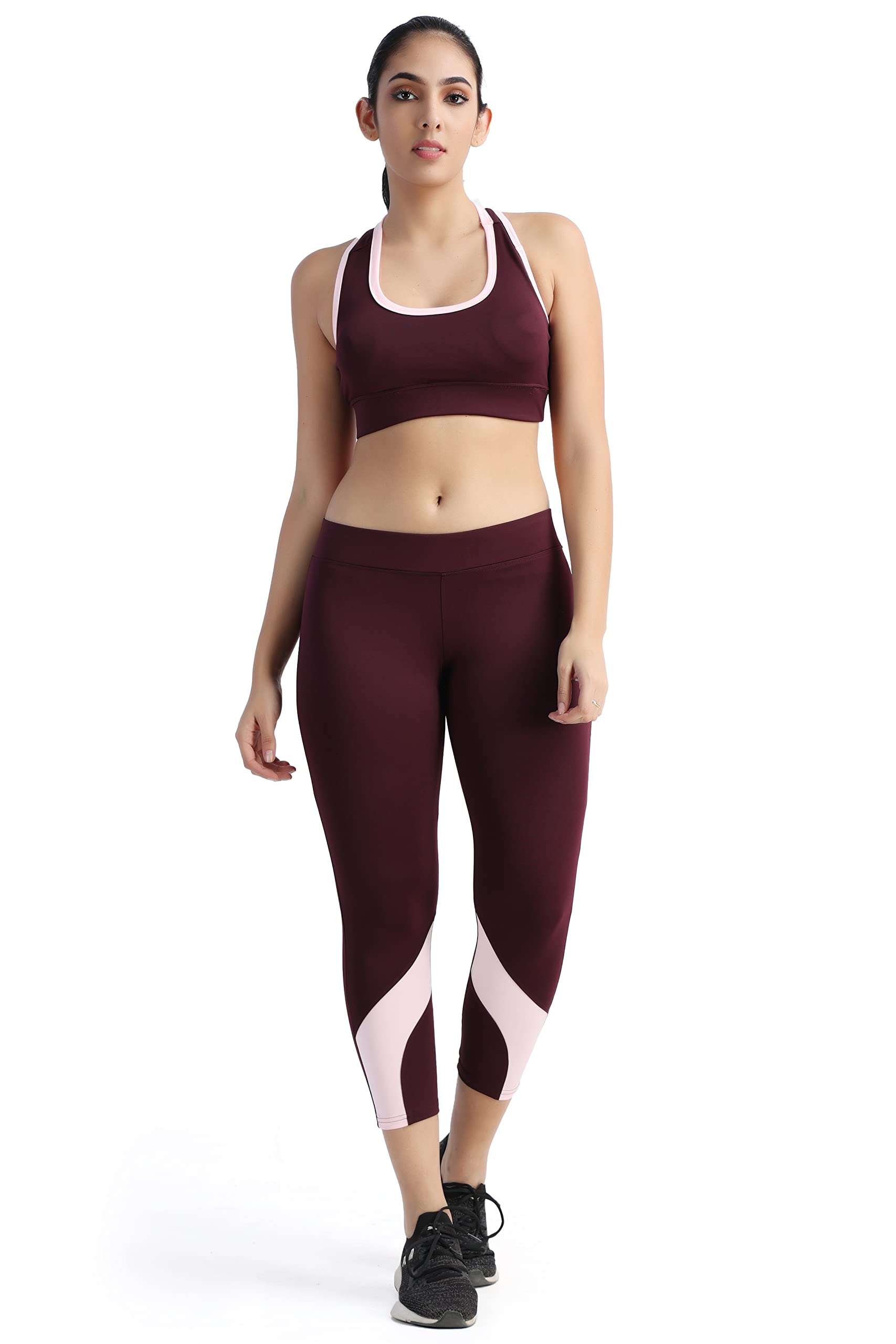 Women’s Colorblock Tracksuit – Sport Bra & High-Waisted Pants Activewear Set-picture-20