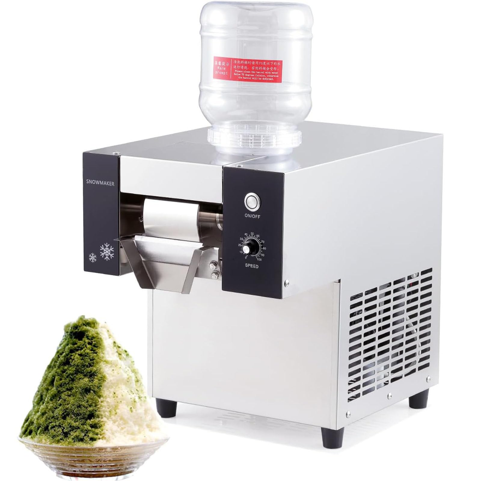 Ylpddmm Multicolor 360W Snowflake Ice Shaver,176Lbs/24H Commercial Snowflake Ice Maker