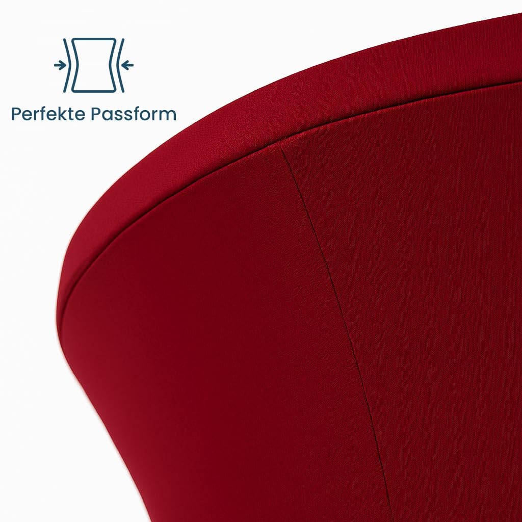 Stehtischhusse Stretch Set 2 teilig in Bordeaux/weinrot 80-85 cm rund Husse für Stehtische Tischhusse überwurf Bistrotischhussen Stretch