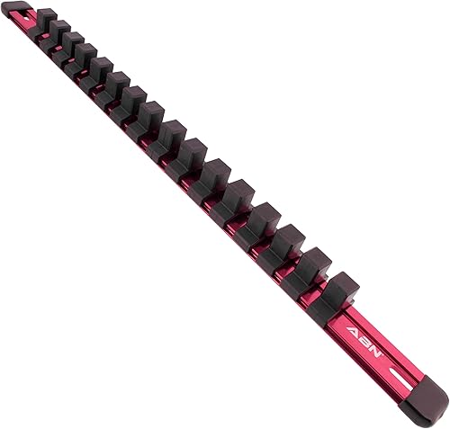 ABN Soporte estándar SAE de aluminio negro de 12 pulgada  organizador de herramientas de riel y clips