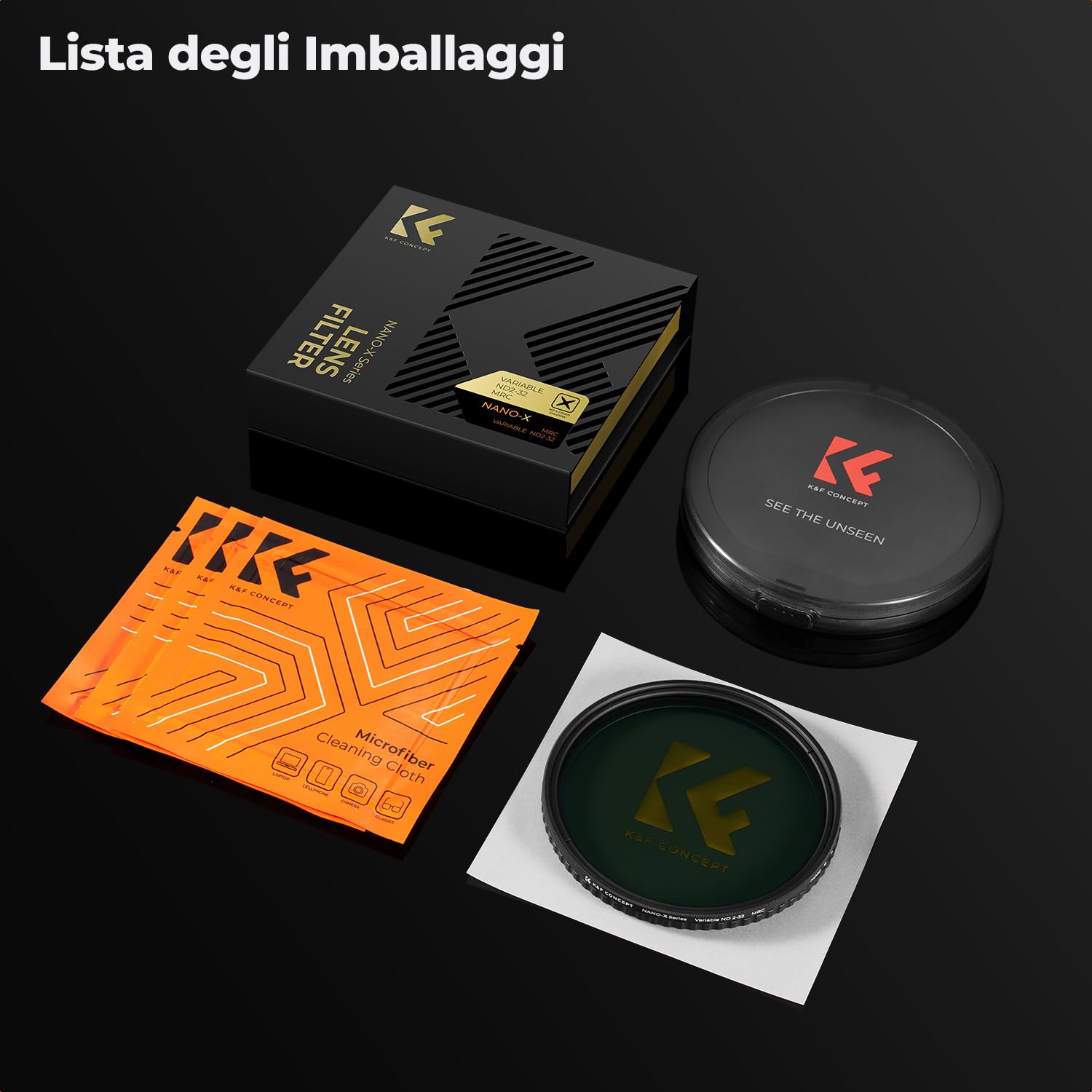 K&F CONCEPT Nano-X 77mm Filtro Variabile ND2-32 (1-5 stop) di Vetro Ottico con Rivestimento Nano a 28 Strati per obiettivi 77mm