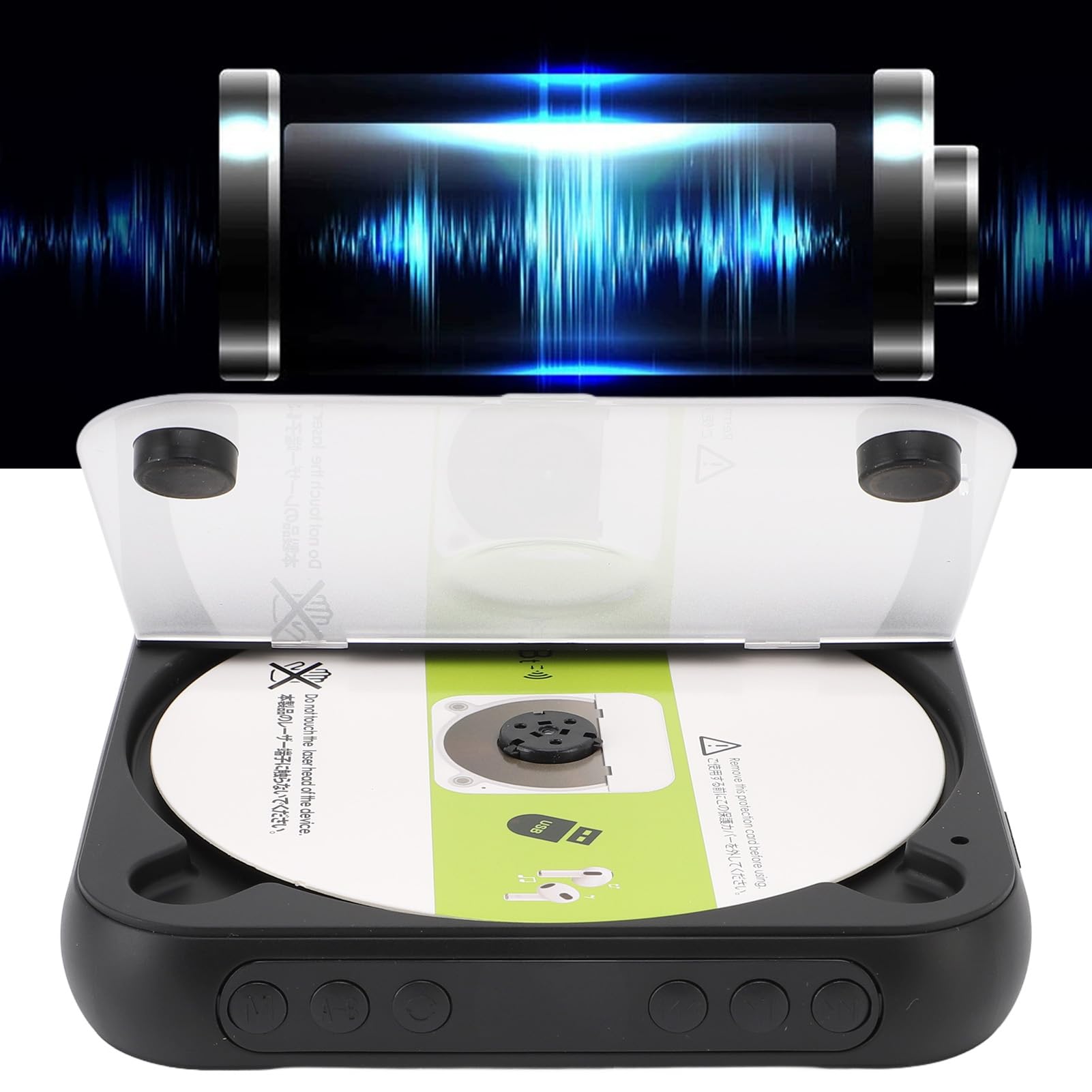 Reproductor de CD Portátil para el Hogar, Reproductores de CD Retro BT Recargables, 12H