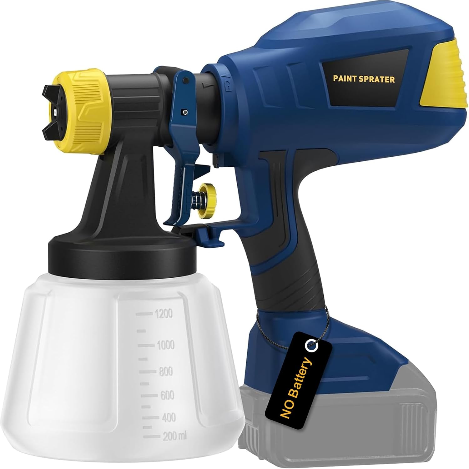 Brushless Cordless Paint Sprayer for Dewalt 20V Battery,4 Nozzles,150 Din/s Viscosity,1000ml/min Flow Rate & 1200ML Electric Paint Gun for Furniture, Walls (Battery Not Included)