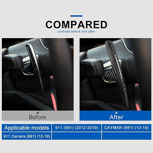 Miniatura 3 de AIRSPEED Car Steering Wheel Paddles Carbon Fiber Steering Wheel Shift Paddle Extended Shifter Trim Cover Accessories for Porsche 911 Carrera 991