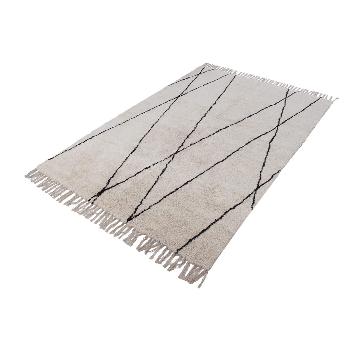 Miliboo Tapis berbère à Franges en Coton écru 160 x 230cm HODNA