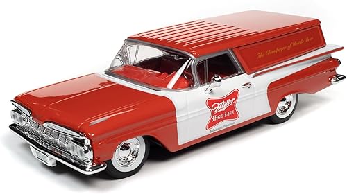 Miniatura 2 de Auto World 1959 Chevrolet El Camino Sedan Camión de reparto Miller High Life 1:24 Escala 1:24 Modelo fundido a troquel