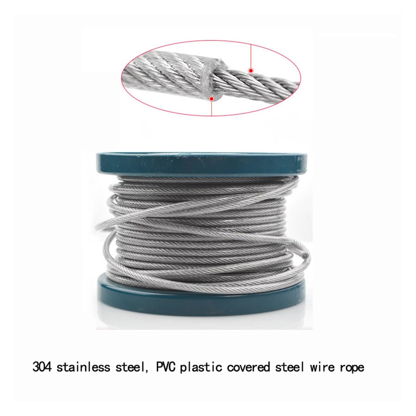 Plastic Coated Steel Wire Rope, 20 Meters Sold 304 Stainless Steel Coated Wires Ropes Steels - View #4