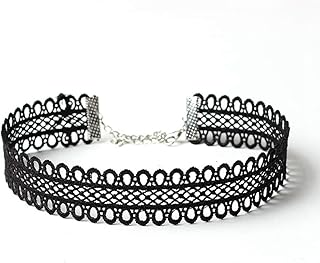 Bohemia Black Lace Choker Necklace for Wedding Birthday Sexy Lolita Black Choker for Women Adjustable
