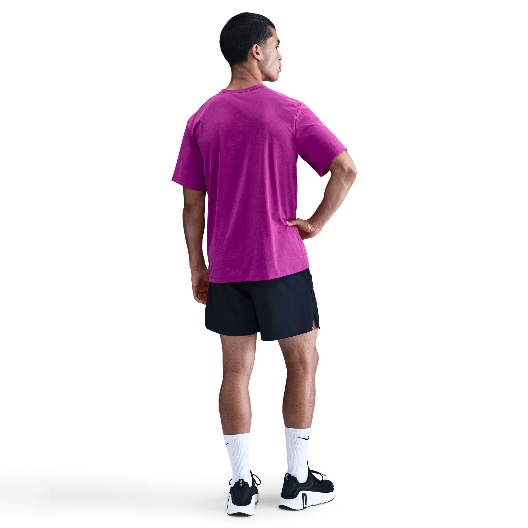 Nike Hyverse uniwersalna koszulka Nike Dri-Fit UV z krótkim rękawem dla mężczyzn, Vivid Purple/Black, DV9839-551, S