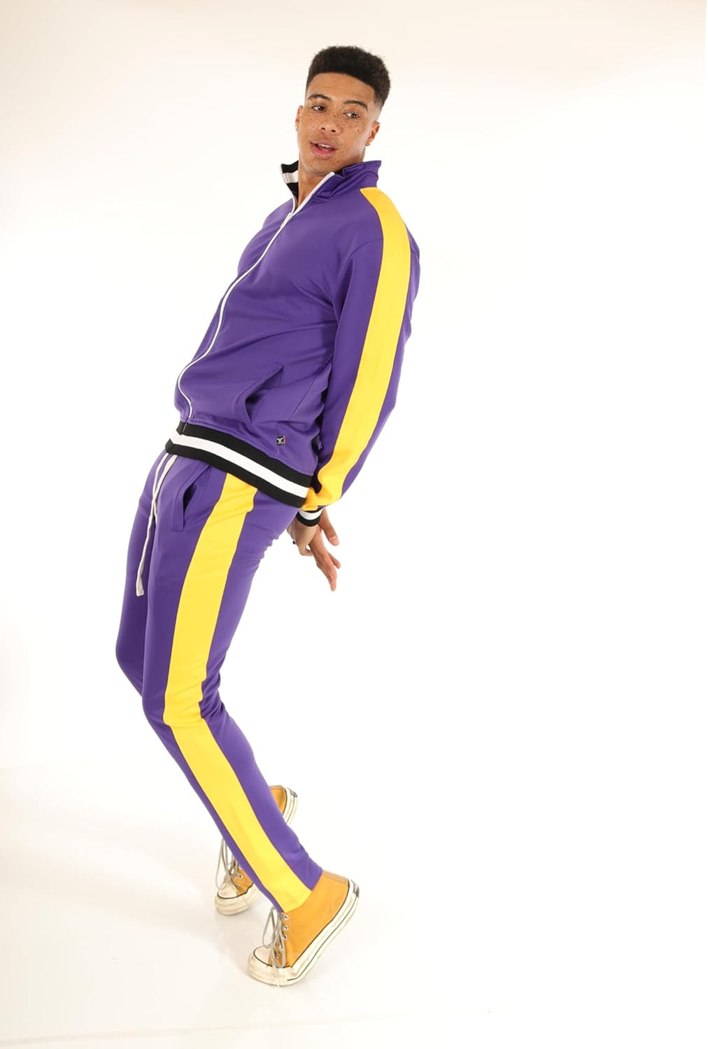 SCREENSHOT Mens Urban Hip Hop Premium Track Jacket - Slim Fit Side Taping Sportswear Urbanwear Streetwear Fashion Top - Image 2