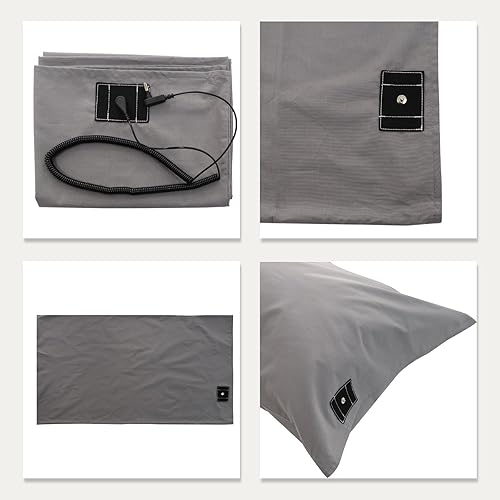 Miniatura 9 de Funda de almohada de tamaño Queen, funda de almohada conductiva con fibra plateada para un mejor sueño, alivio del dolor, inflamación (20 x 30