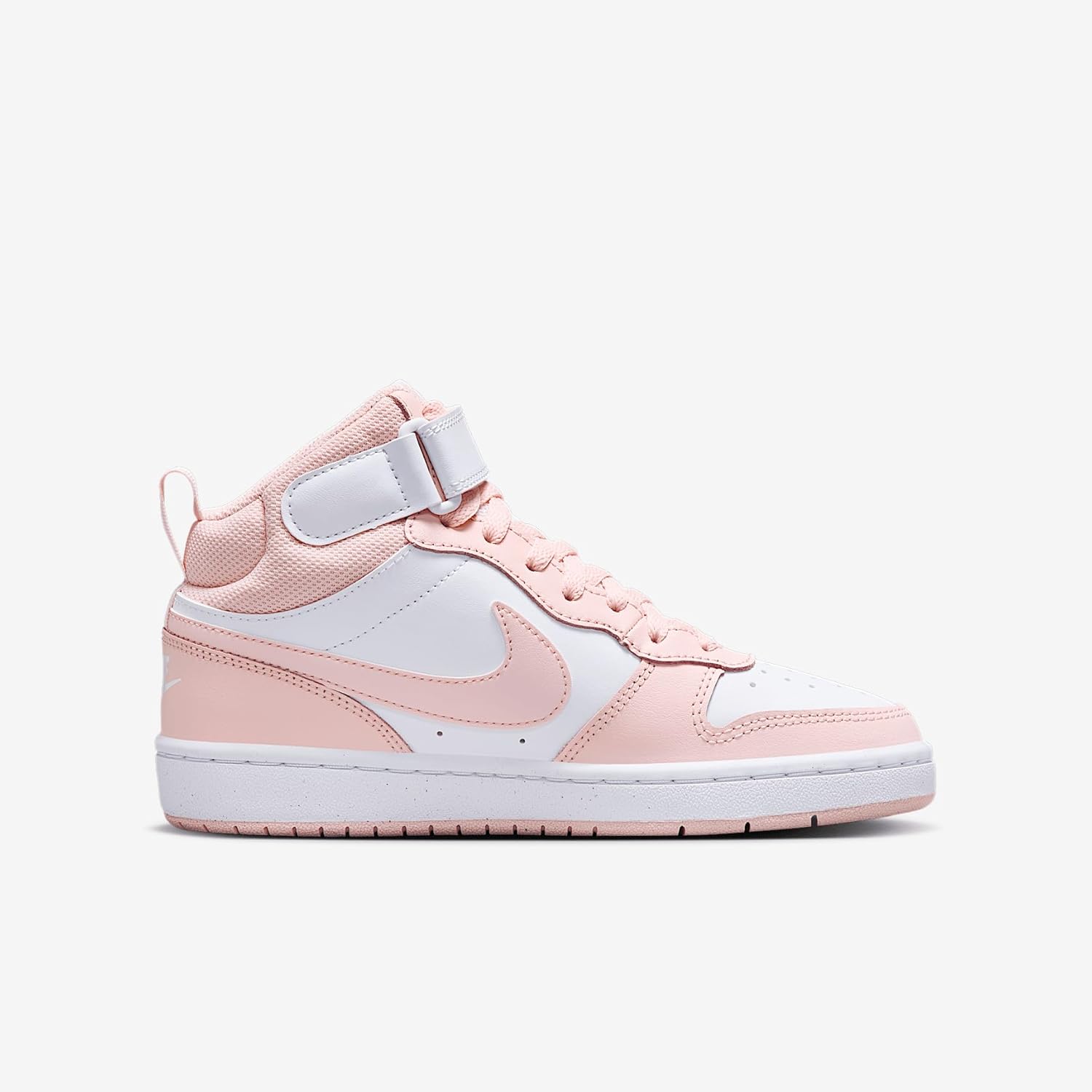 Nike Court Borough Mid 2 Big Kids' Shoes (CD7782-122, White/Echo Pink) - Image 3