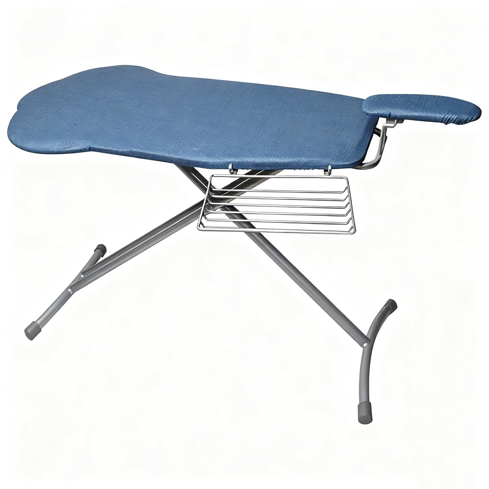 Tabla de Planchar Grande con Soporte para Mangas y Soporte de Hierro, Mesa Planchar Plegable con Estantes, Ironing Board de Altura Ajustable(Blue)