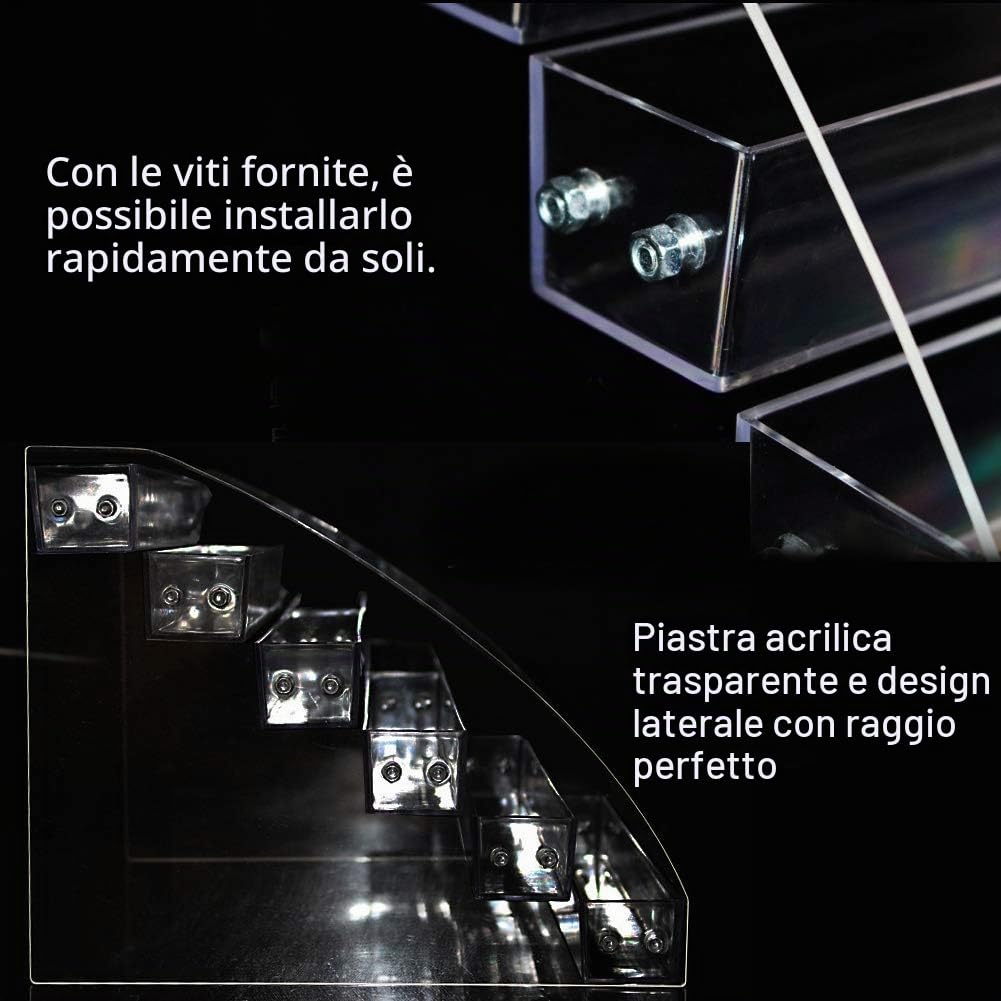 Wakects Porta Smalti per Unghie Espositore Smalti Tavolo Organizzatore per Unghie, Rossetto, Supporto Trasparente per Trucco, Rossetto e Cosmetici (#6 (7 Floor)