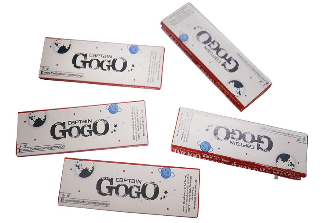 Green Apple Inc One1/4 Slow Burning Natural Arabic White Smoking Gogo Paper (Set of 5)