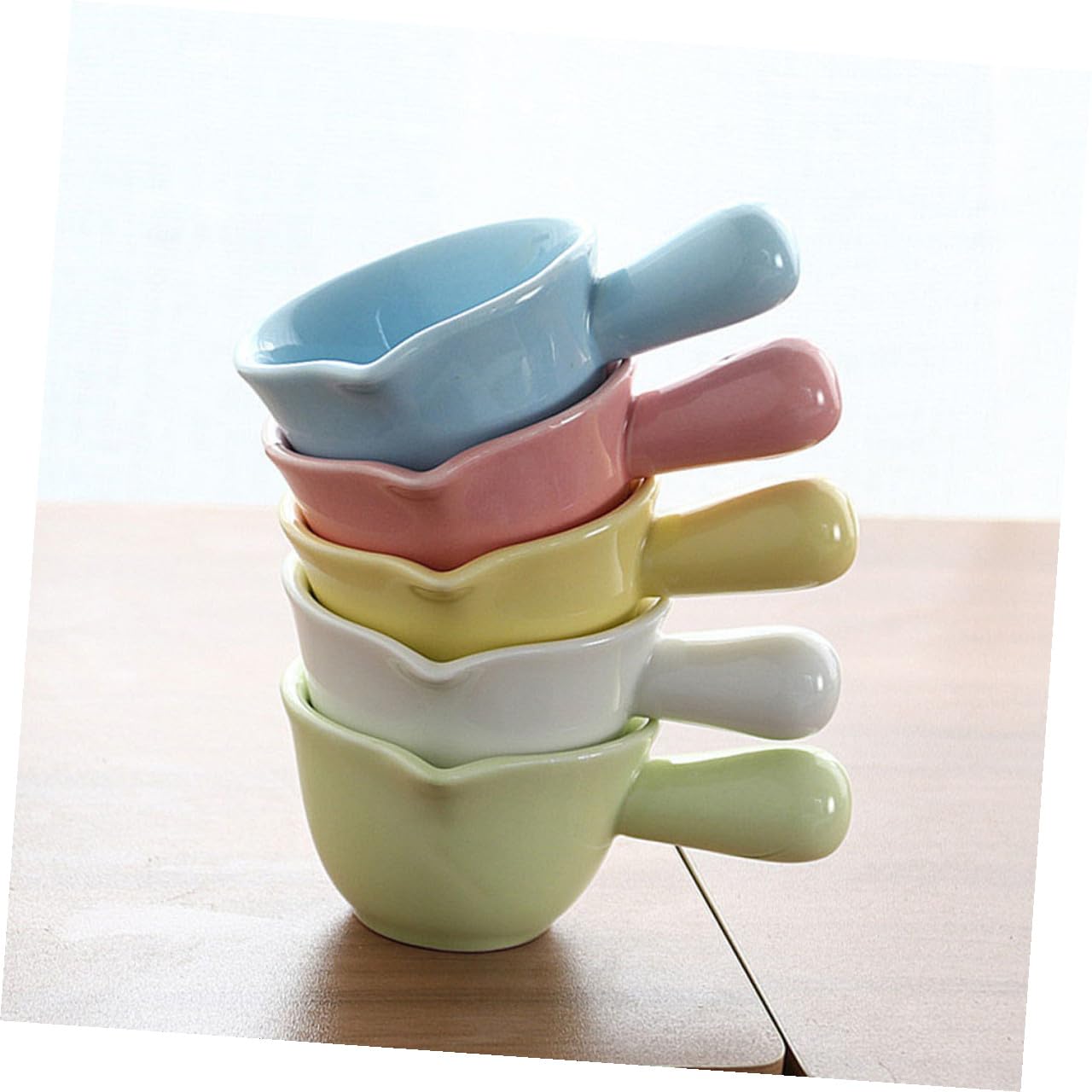 NUOBESTY 5pièces Pot à Lait Céramique avec Anse Tasse à Café Petite Pichet à Sauce ou Distributeur de Lait pour Maison