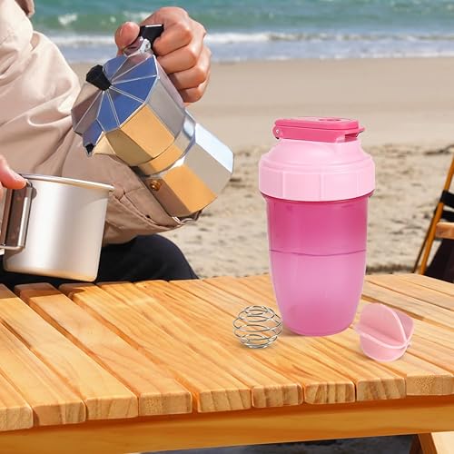 Miniatura 7 de D.Y.A Botella agitadora de 16 onzas, a prueba de fugas, para batidos de proteínas, botella agitadora para preentrenamiento y viajes, sin BPA y