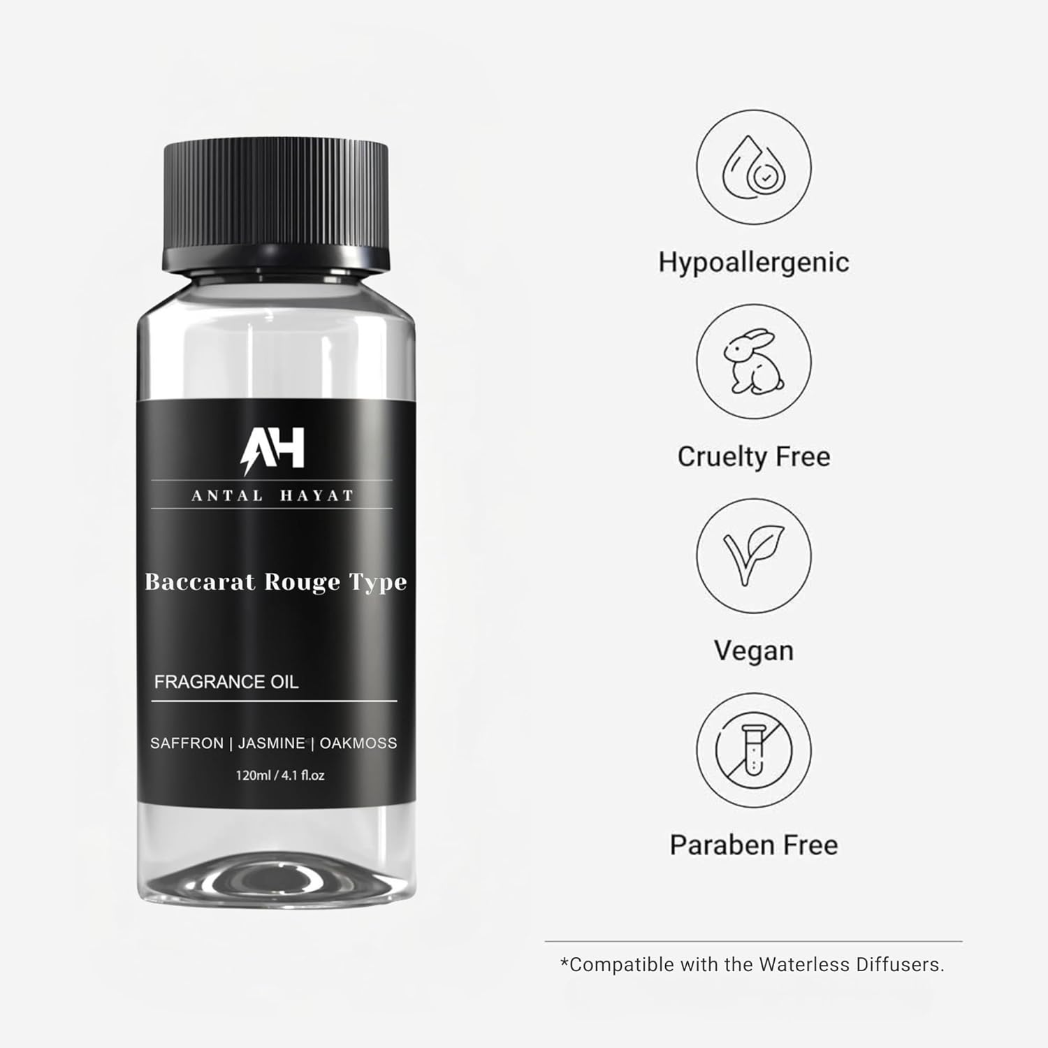 Hotel Scents Diffuser Oil Baccarat Rouge 540 120ml - Saffron, Jasmine, Oakmoss - HVAC scents Inspired by The Baccarat Rouge - Essential Oils for Ultrasonic Diffuser - Luxury Diffuser Oil Refill - Image 2