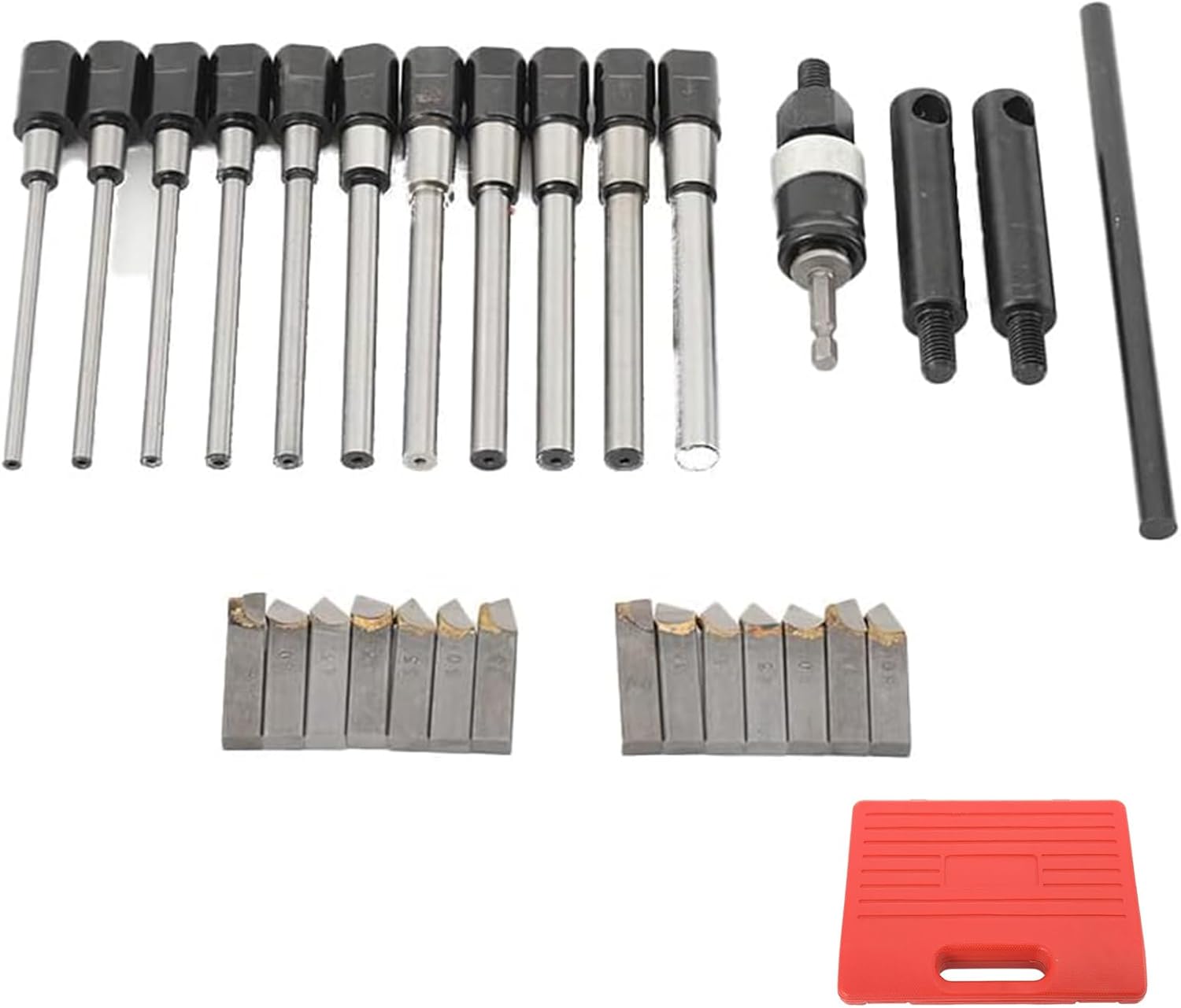 29 PCS Valve Seat Reamer Repair Tool for 22-63mm Carbide Valve Cutting Tool Universal Boring Cutter Valve Repair Tools with 15°-90° Blades Red,1