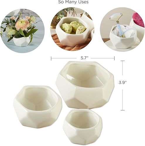 Miniatura 6 de Kate Aspen Macetas geométricas de cerámica plato de decoración de estantes hogar habitación escritorio decoración de mesa pequeño mediano y grande