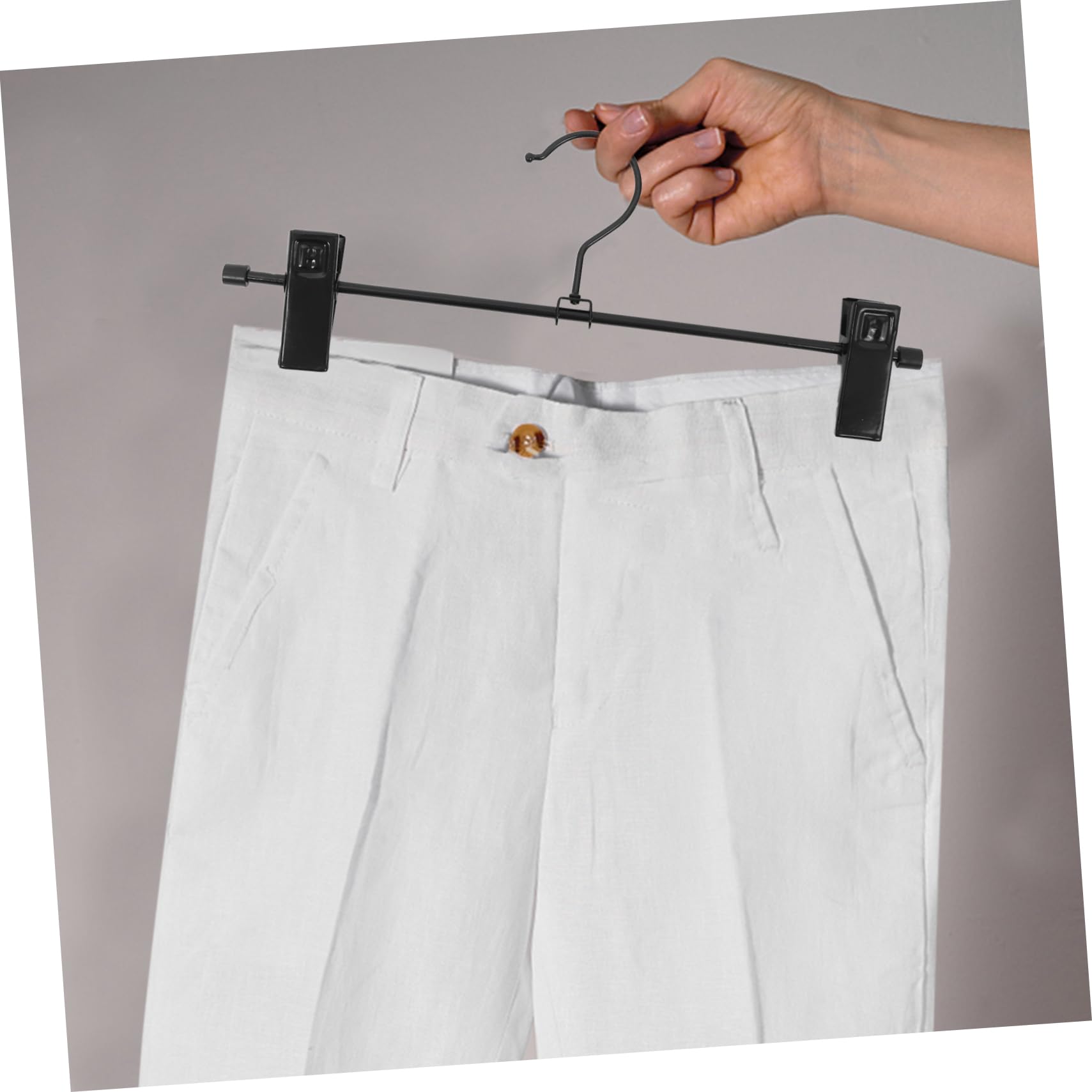 Unomor Sturdy Heavy-Duty Metal Pants Hangers Clips 10 Pcs for Organized Wardrobe