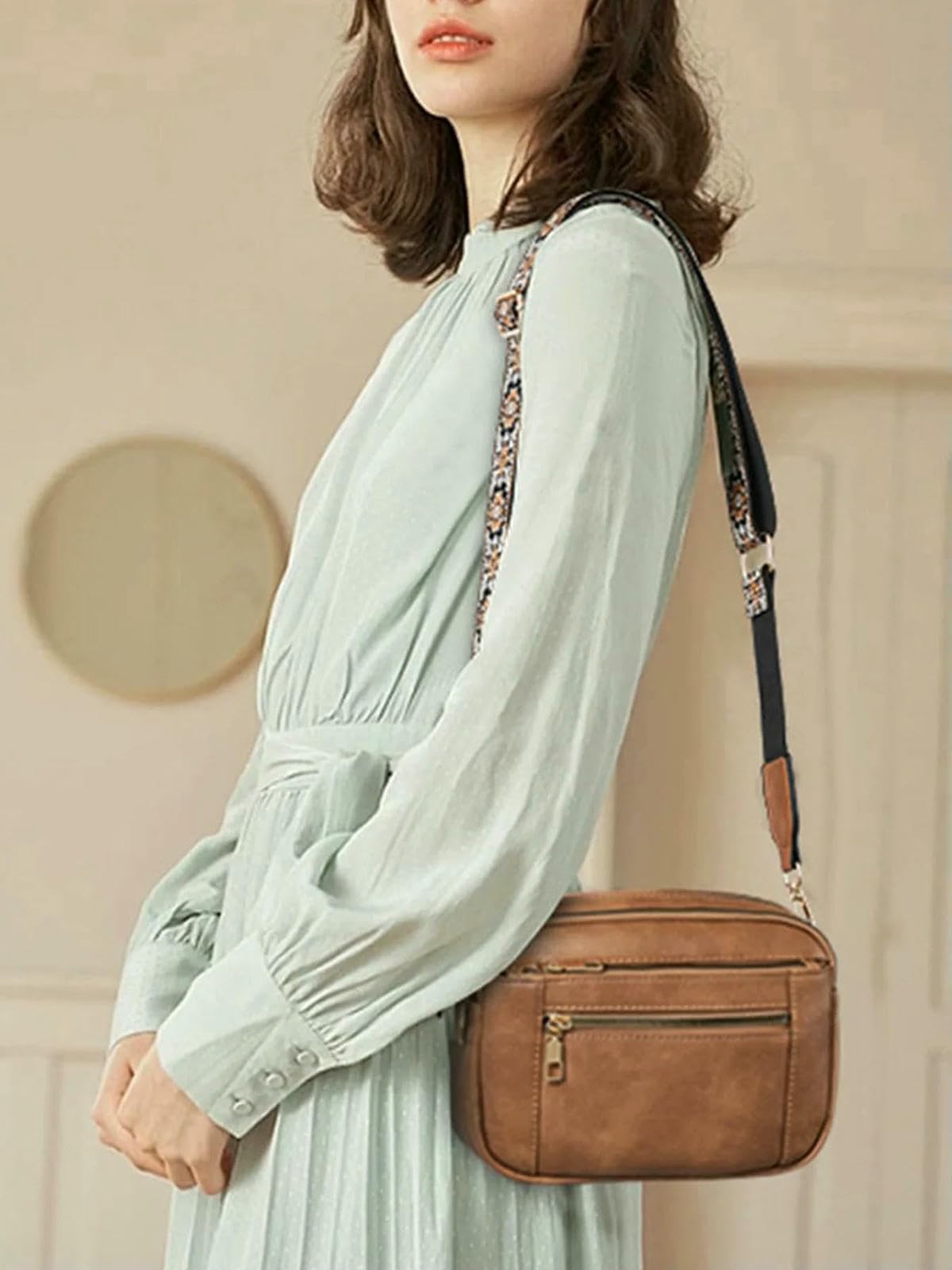 Modna damska torba crossbody z zamkiem błyskawicznym, torba na ramię ze skóry PU na co dzień, modna wszechstronna wysokiej jakości torba na codzienne dojazdy do pracy