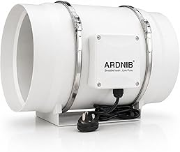 Inline fan (10"/250mm) Silent Mix Flow/Inline Duct Fan/Exhaust Inline/Circular Inline Fan/Air Circulation System/Fresh Air System, White 2 Speed | 180W |Air Flow 1400m3/h | Copper Motor
