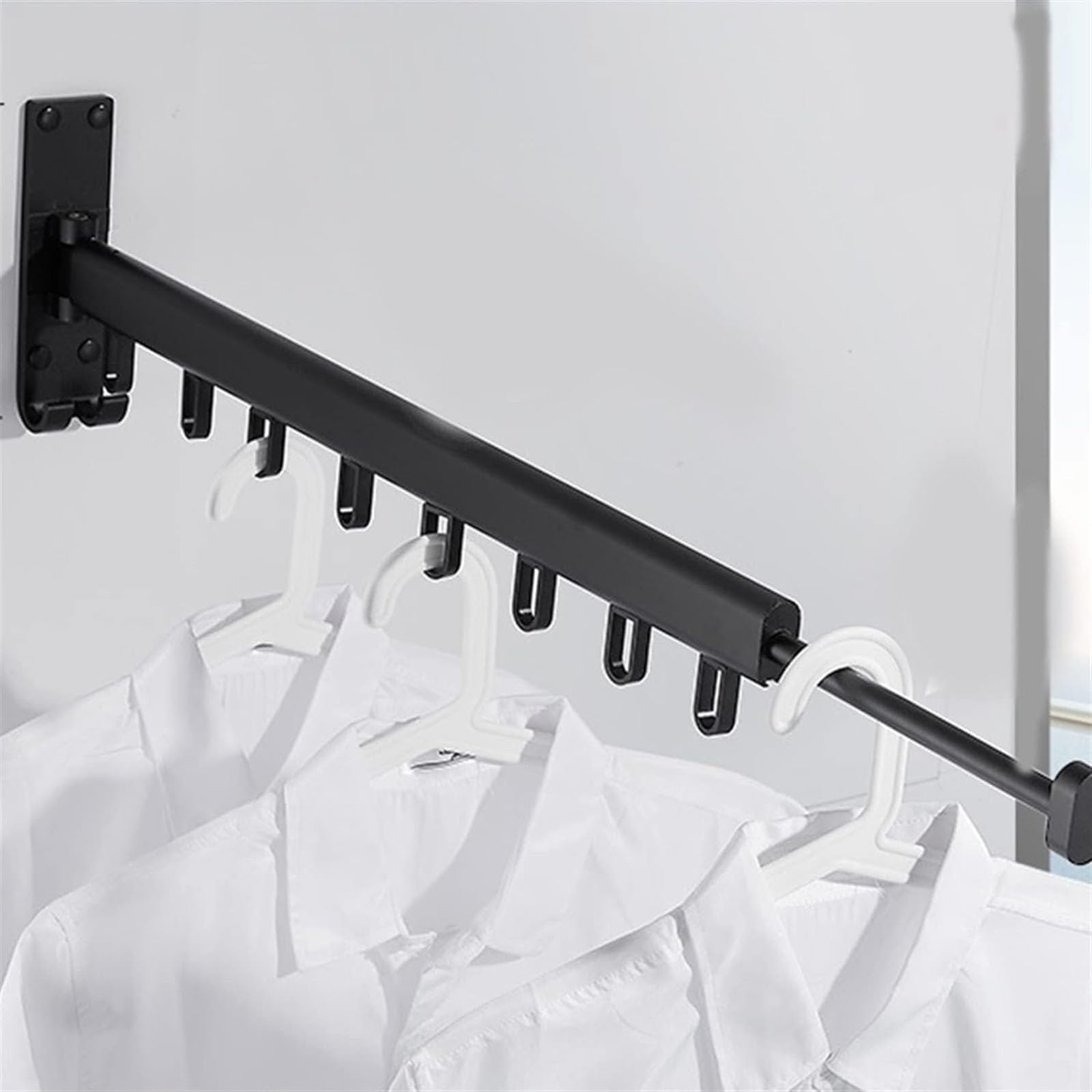 Rack de serviette mural pliable et extensible vêtements espace airer robuste LWX - 8