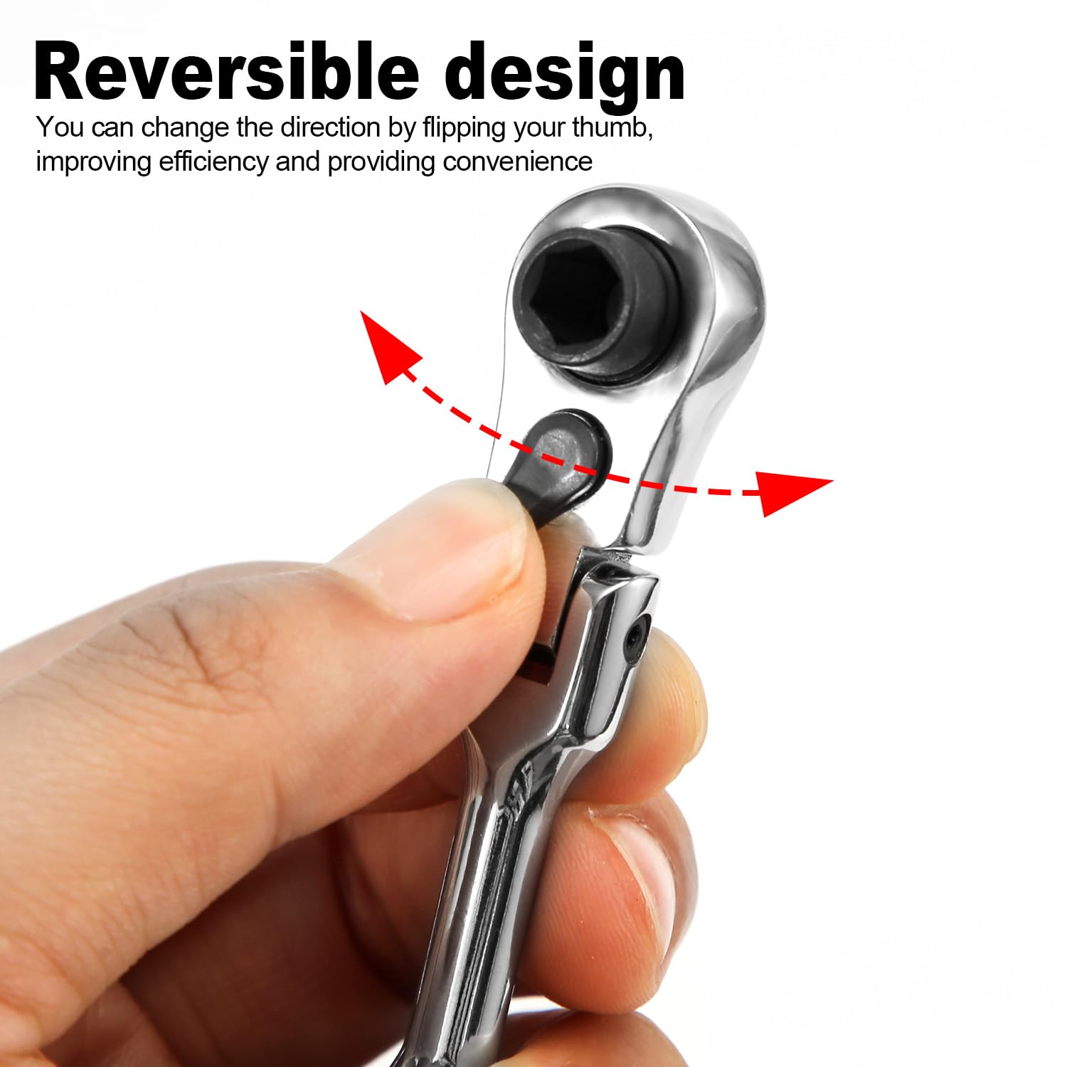 NQEUEPN 1/4" Drive Flex Head Ratchet - Image 3