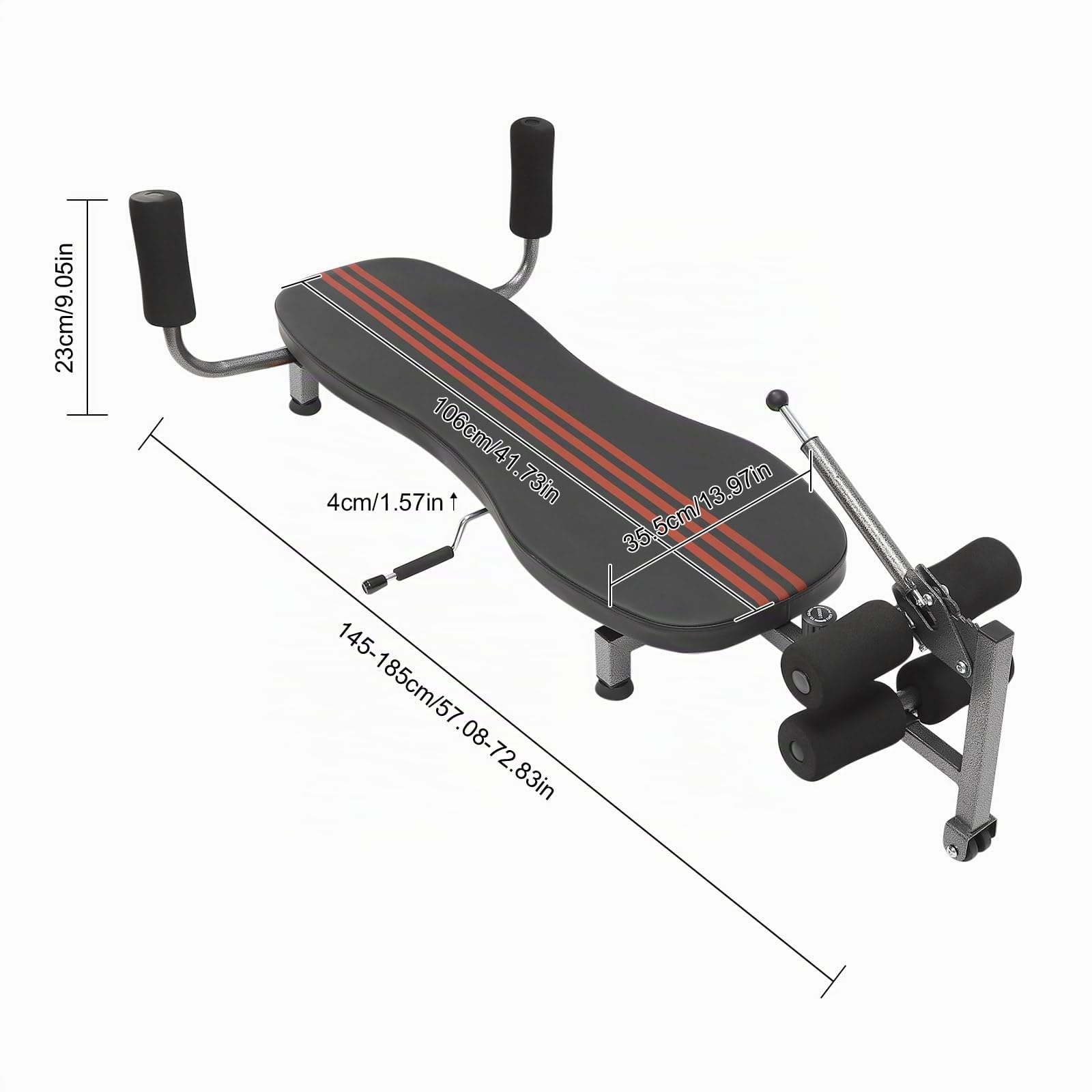 150kg Inversionstrainer Mobile Rückenstreck Streckbank zur Entlastung der Wirbelsäule, Traktions Inversionstisch, 145 * 35.5 * 23cm