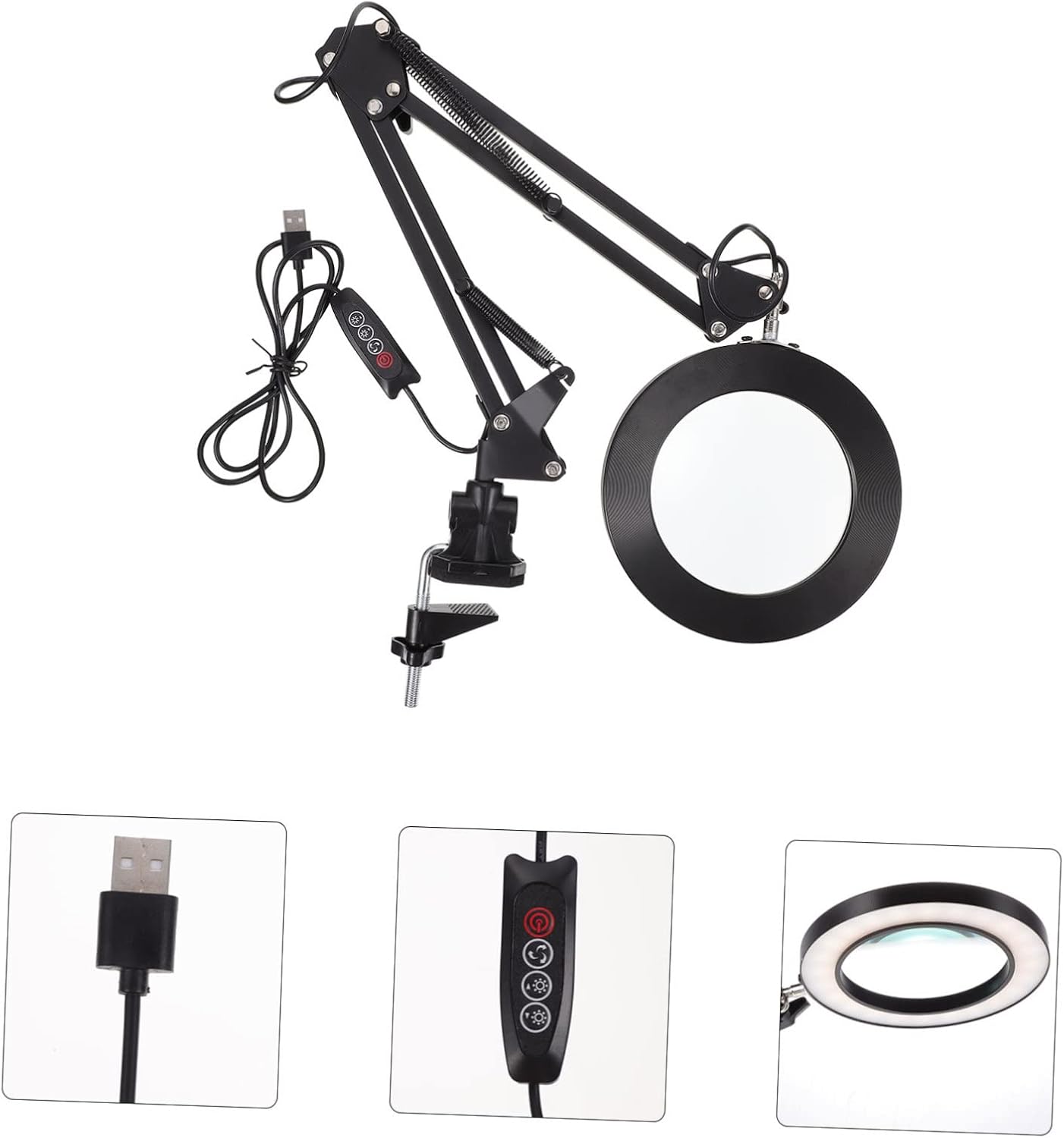 Generic Led Magnifying Lamp Multi-Function Light with Clamp for Repairing Nail Art and Close Work Design Durable Dimmable Brightness
