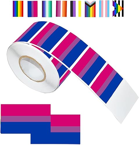 Miniatura 9 de LGBTQ - Calcomanías de orgullo gay, rectangular, autoadhesivas, impermeables, para desfiles y eventos (1 rollo, 300 calcomanías)