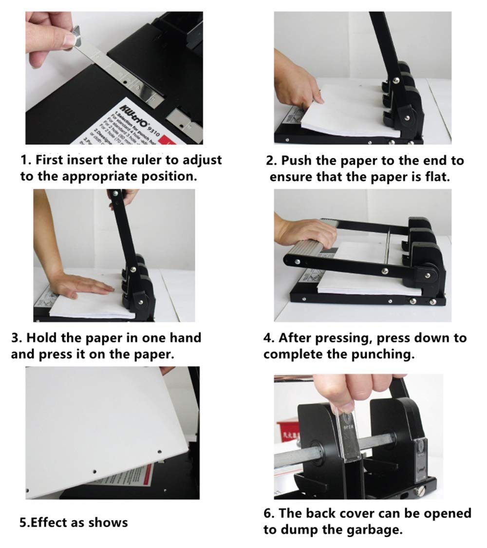 Hanchen 931C - Perforatrice manuale a 3 fori, capacità 150 fogli, per ufficio, casa, scuola 4mm blade head