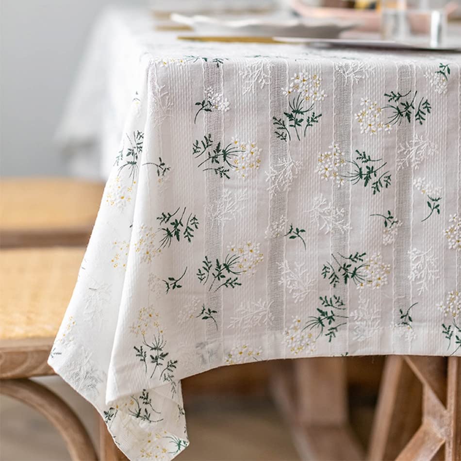 Petite nappe en coton NATOU marguerite pour table rectangulaire