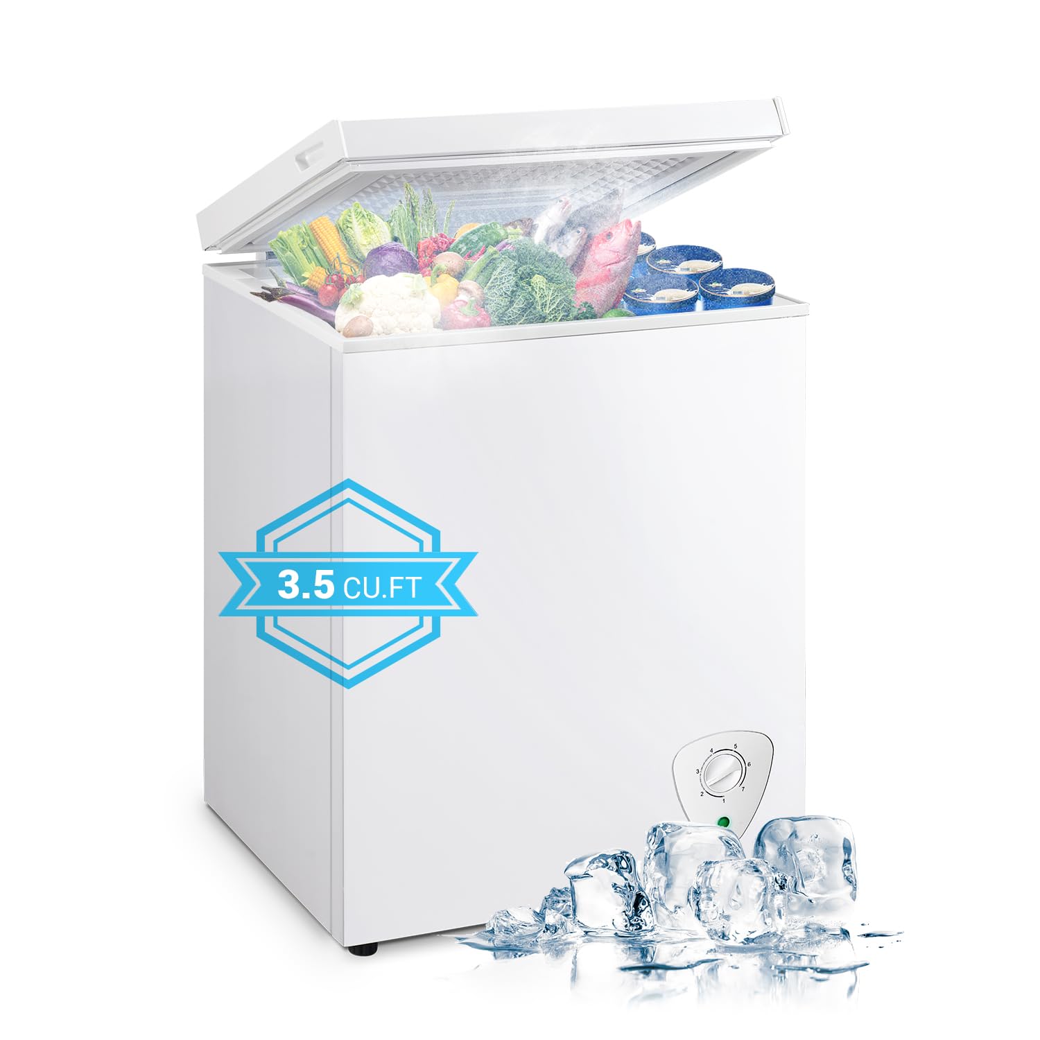 OOTDAY BD/BC-79 3.5 cu ft Chest Freezer White