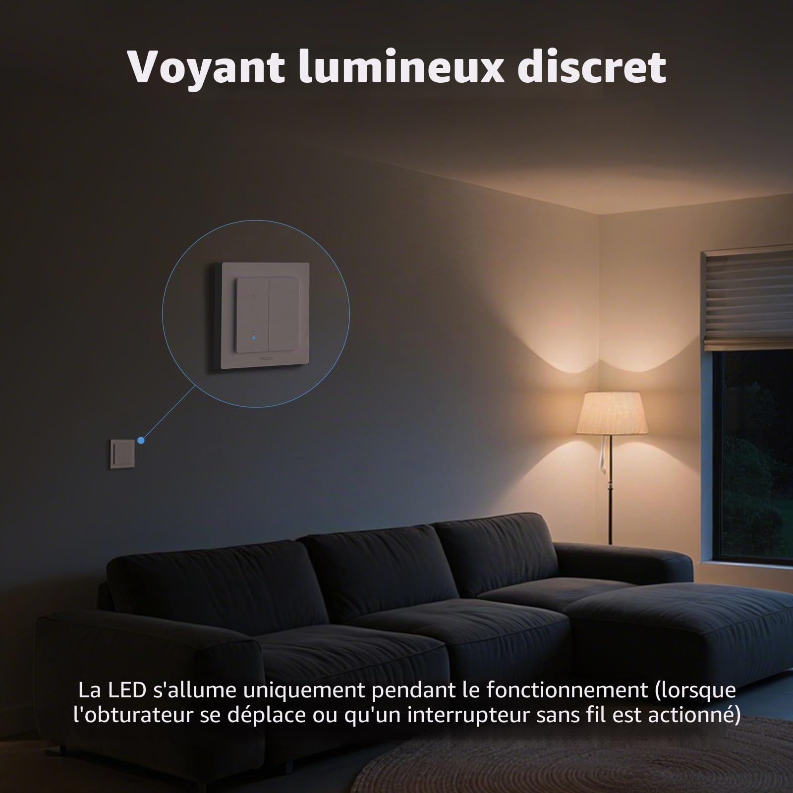 Aqara Interrupteur Volet Roulant H2 EU (Fil Neutre Requis)– Thread/Zigbee | pour Volets Roulants/Stores, 2 Boutons Sans Fil Supplémentaires, Matter, Compatible avec Apple Home, Alexa, Home Assistant