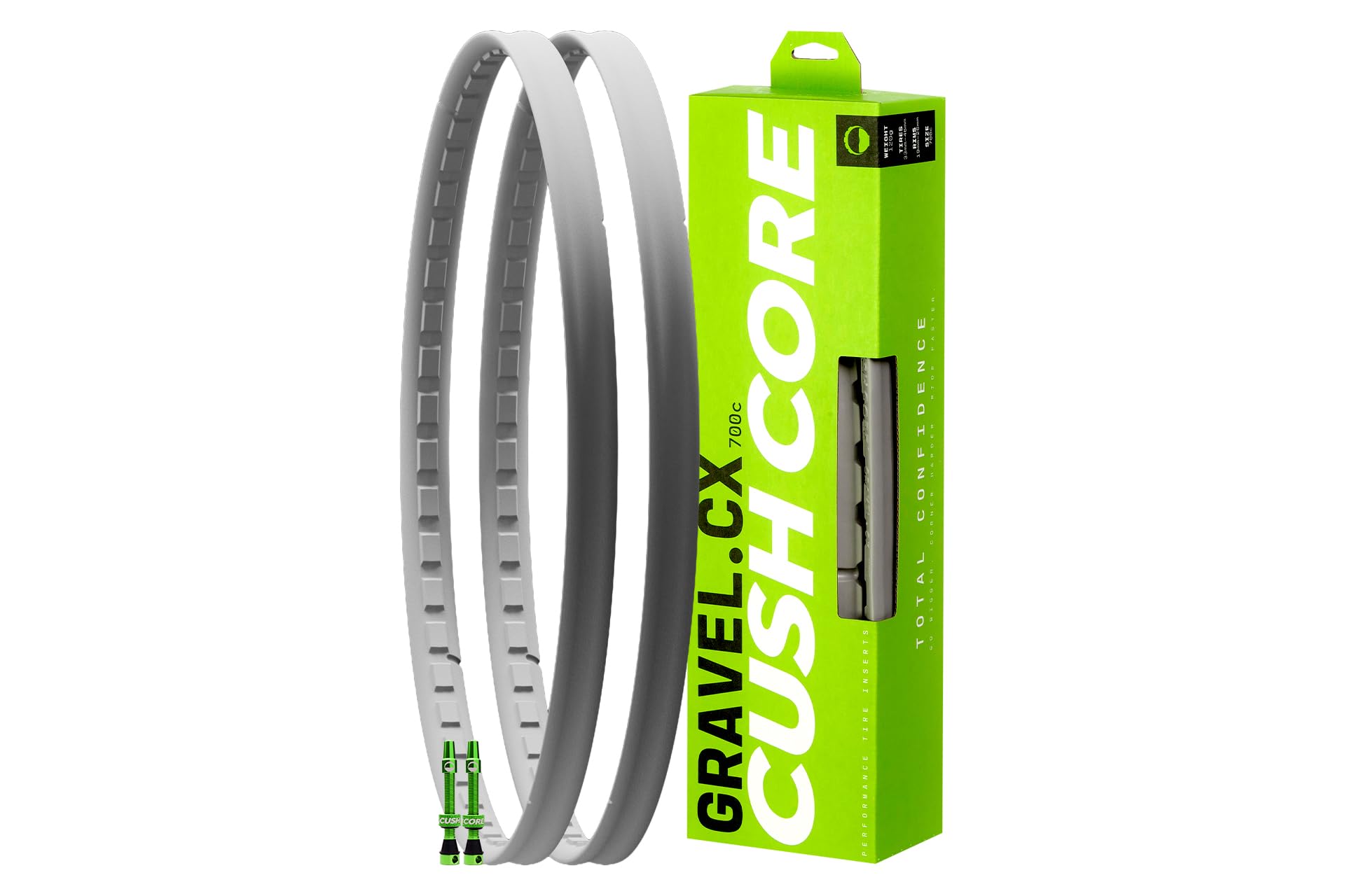 CushCore Gravel/CX Tyre 700c Inserts (Set of 2) – Tubeless Gravel & Cyclocross Insert Kit for 700c Wheels – Rim Protection, Impact Absorption & Cornering Stability