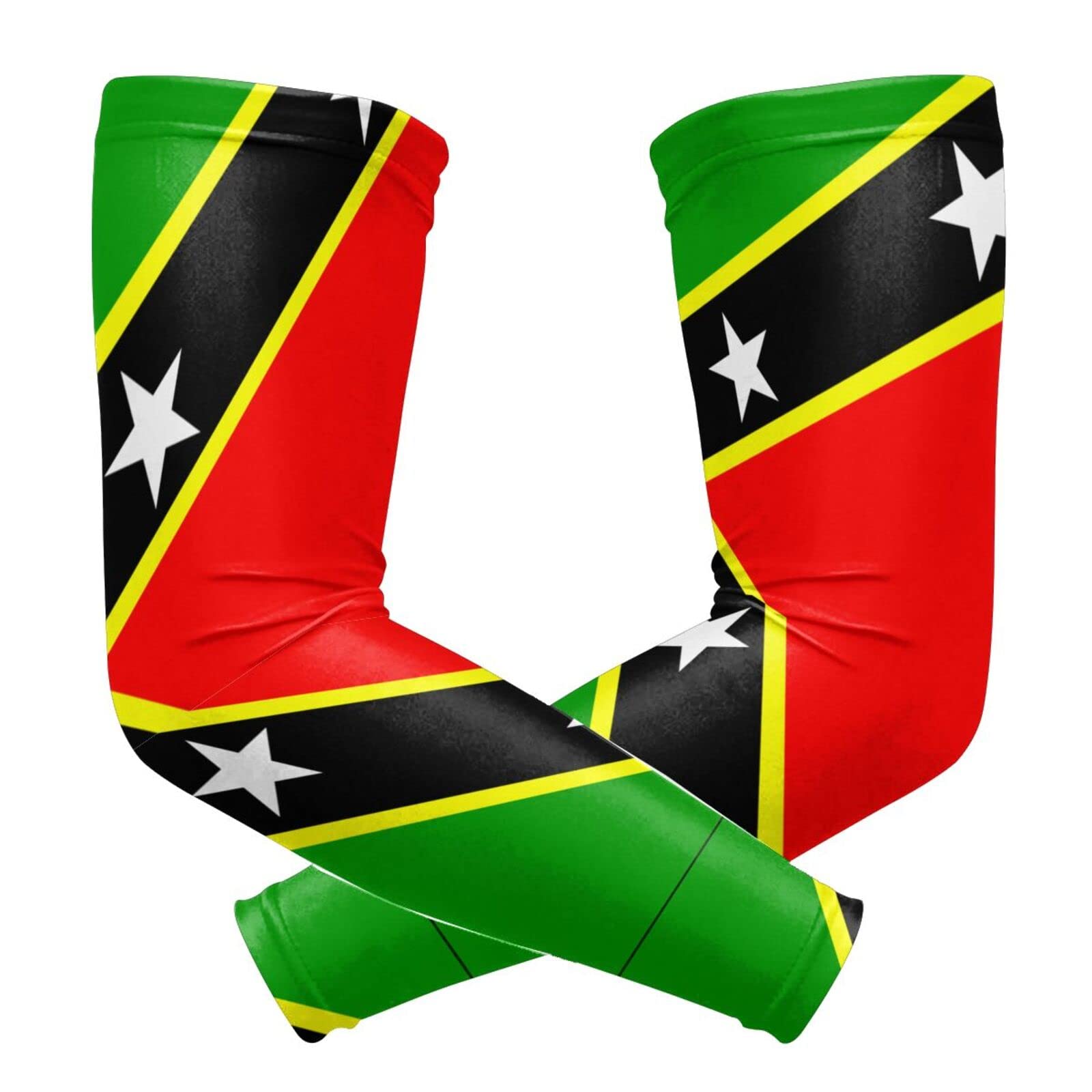 ZGXJJPP St.Kitts And Nevis Large Flag Arm Sleeves for Men and Women, Sleeves to Cover Arms for Men and Women