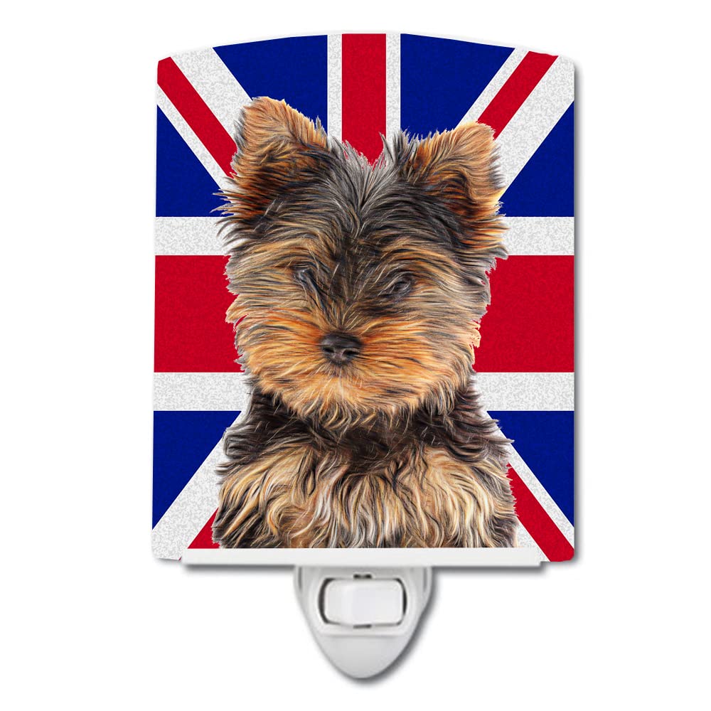 Carolines Treasures Night Light, Ceramic, Yorkie Puppy with Union Jack,