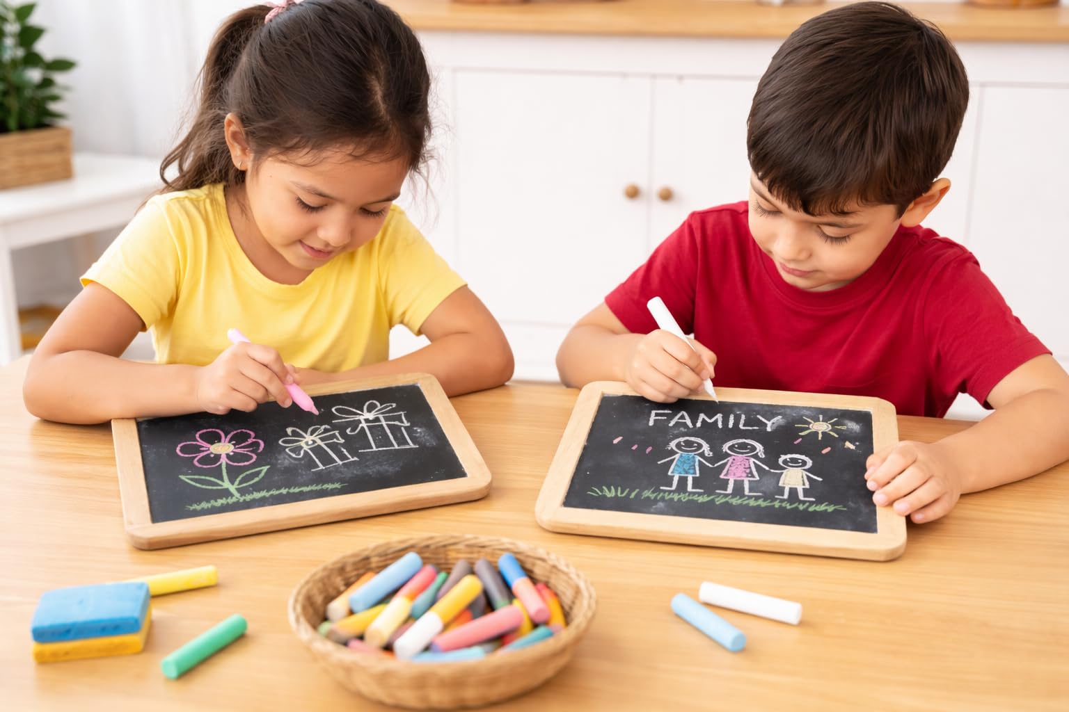 YAJNAS Black Board for Kids | Wood - Double Sided Blackboard Slate | Pre-Writing Toys | Educational Kids Toys | Heavy Duty Slate Chalk Boards with Frame 9x11 Inch (23x28 cm) 4