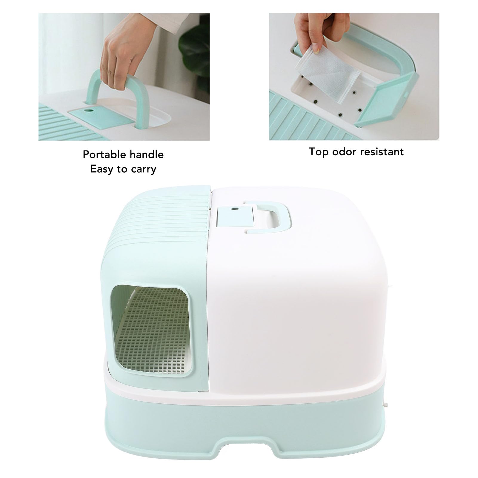 Lettiera per gatti spaziosa, isola efficacemente e riduce al minimo la diffusione degli odori, riduce i problemi associati, la lettiera per gatti dispone di un cassetto per lettiera per gatti