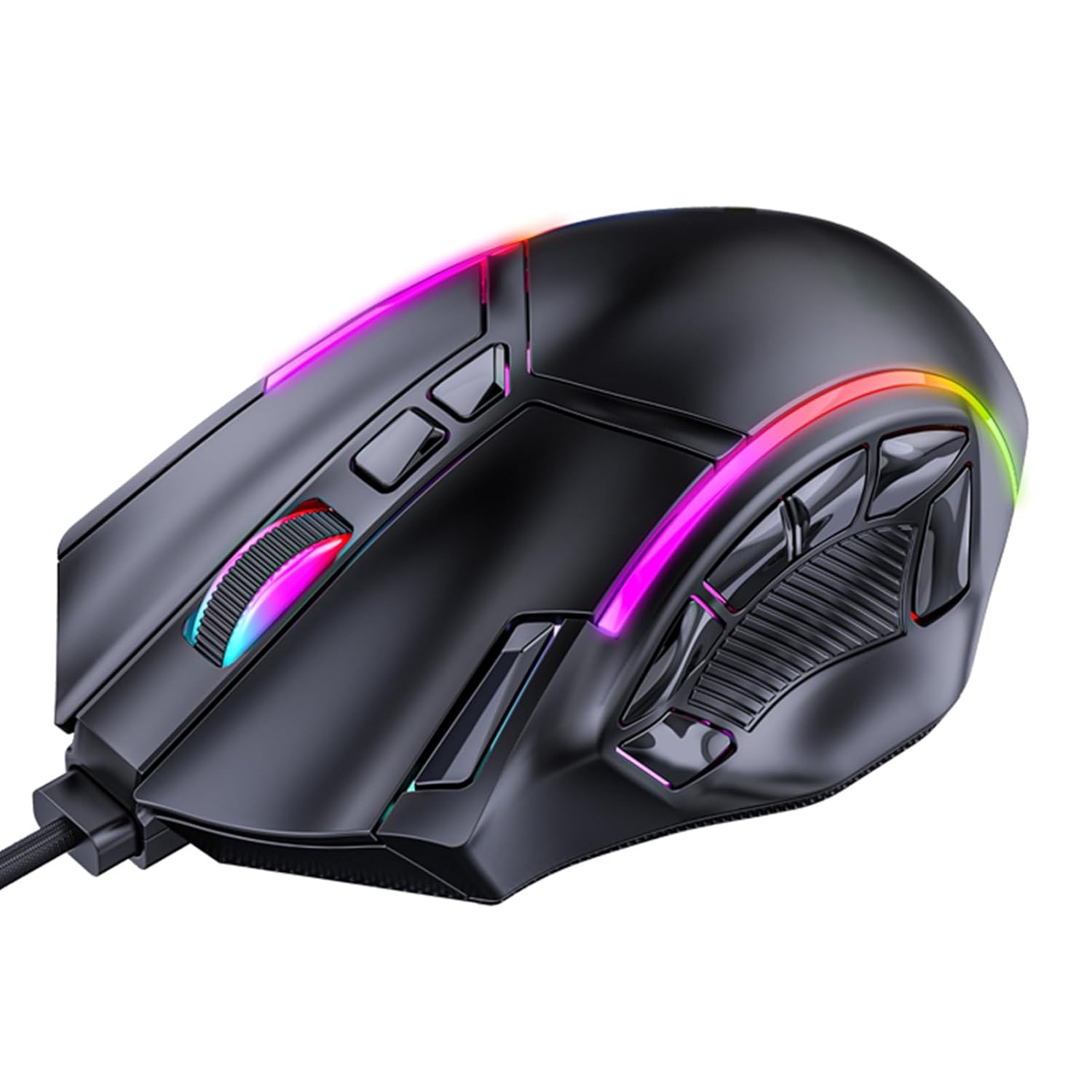 EBTOOLS Gaming Mouse 12 Programmable Buttons RGB Lights 12800DPI Ergonomic Design with 1 8m Cable for Computer Laptop