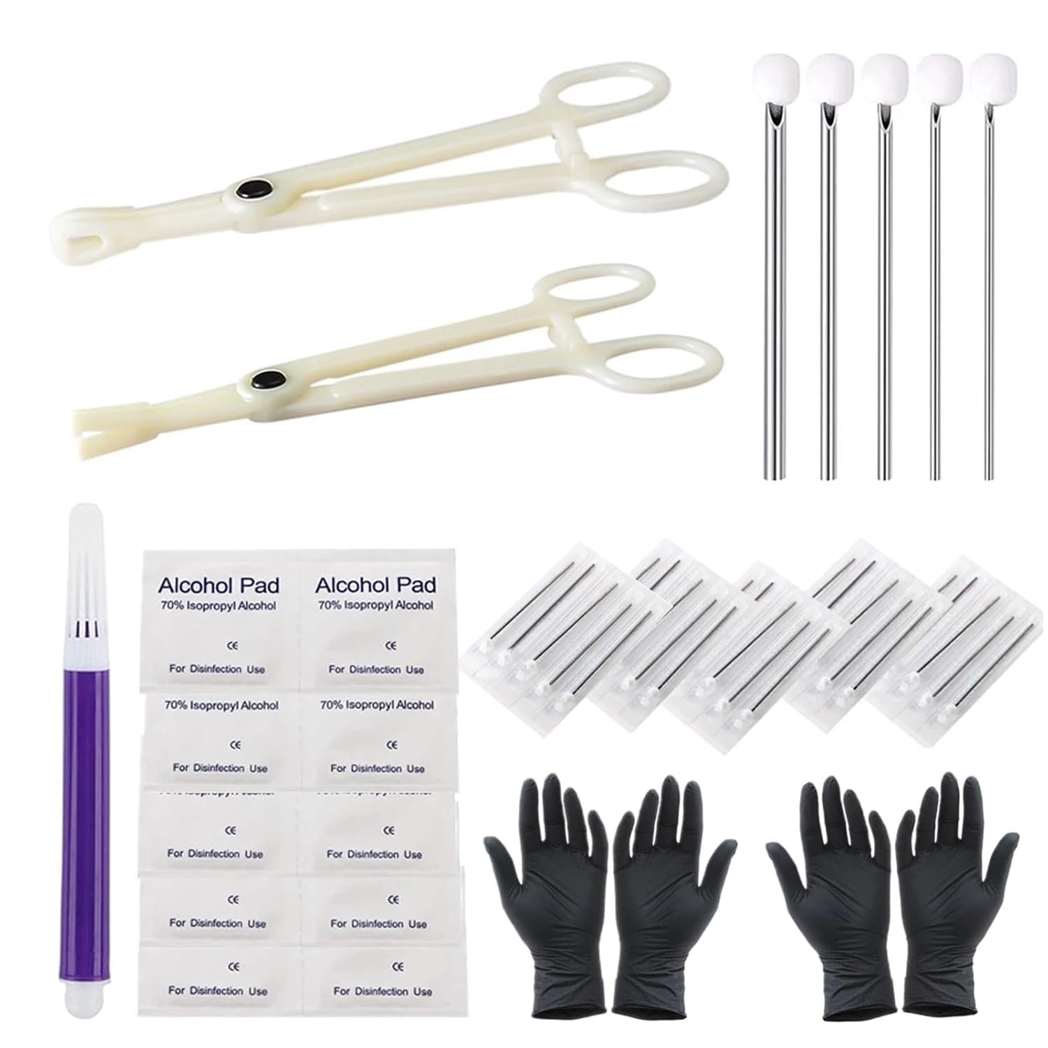 Piercing Nadeln 14G, Rayyl 50 Stück Piercing Nadeln mit Kanüle 14G IV Piercing Kanülen Ohr Nase